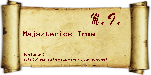 Majszterics Irma névjegykártya